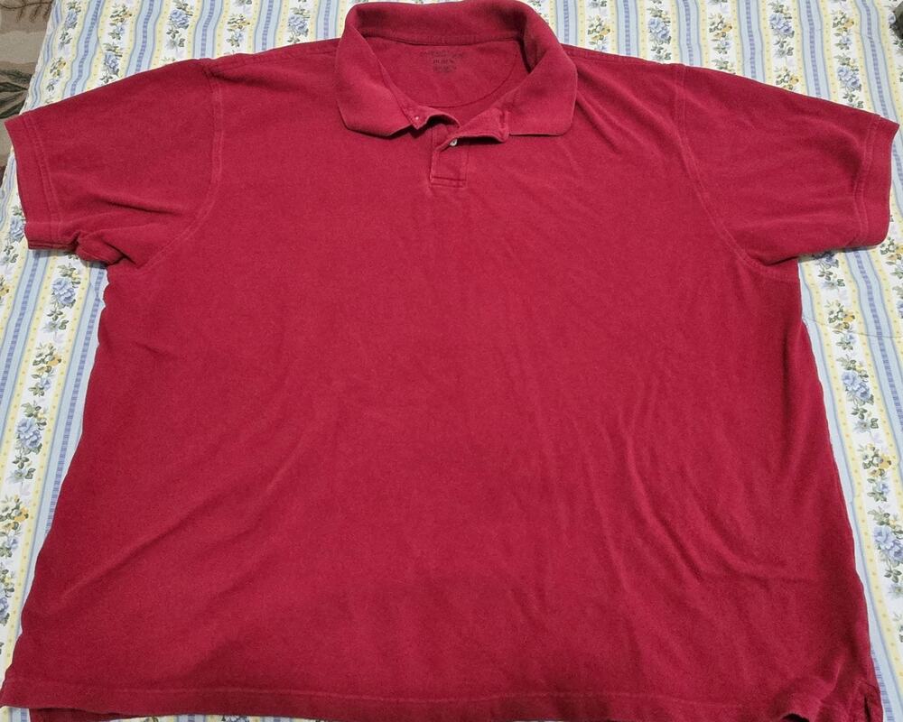 Faded Glory Red Knit Polo Shirt 3XL XXXL